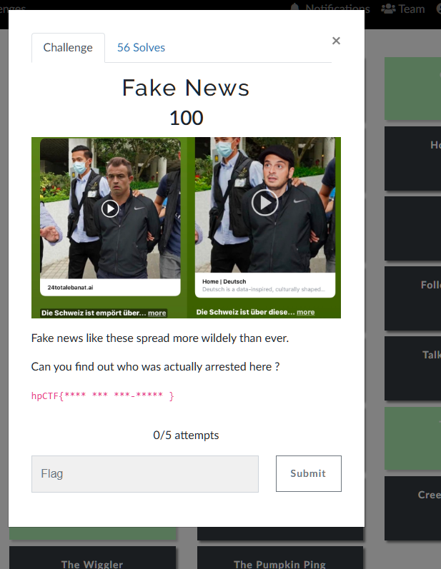 Fake news screenshot